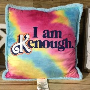 New Barbie Movie Luxe Super Soft Plush Velvet Sherpa Back Decorative Pillow Blue